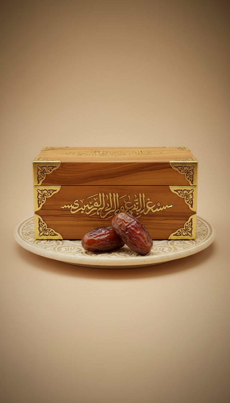 Handcrafted Wooden Madinah Date Case